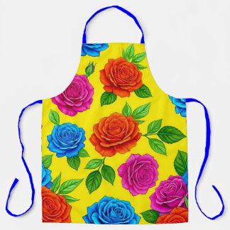 Tablier Tabard Floral Rose Jaune Clair