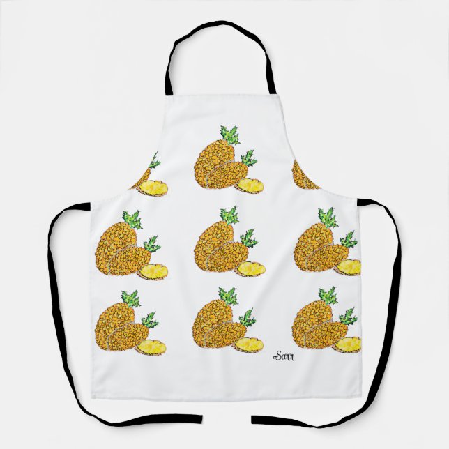 Tablier Tabardier à impression intégrale  : Ananas  (Recto)
