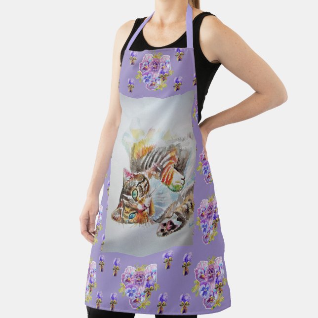 Tablier Tabby Chat Cute Aquarelle Chats animal animal tabb (Insitu)