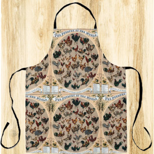 Tablier Tableau des poulets et des coqs d'oiseaux vintages