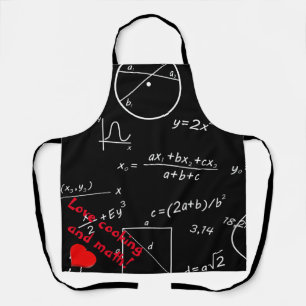 Tablier Tableau noir de maths Amour de la cuisine et des m