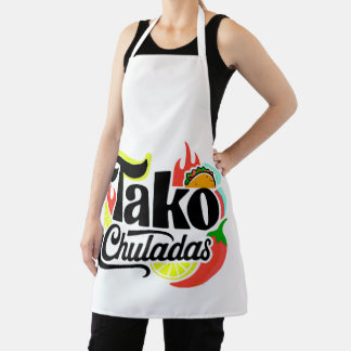 Tablier Tako Chuladas Fun Mexican Food All-Over Print Apro