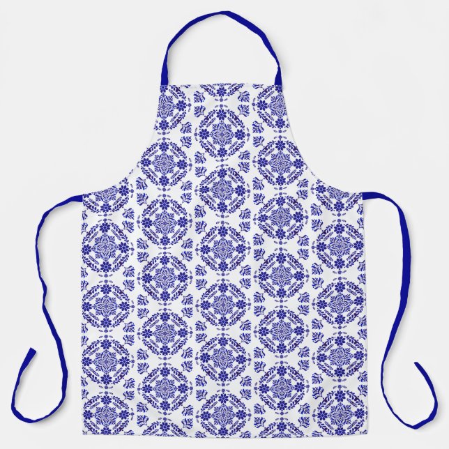 Tablier Talavera Trois Bleu et Blanc (Recto)