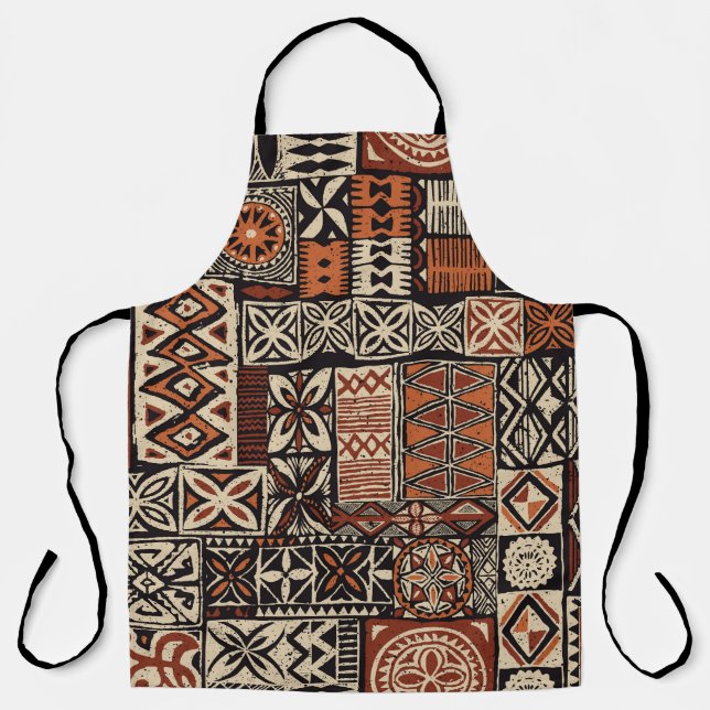 Tablier Tapa hawaïen : Patchwork tribal (Recto)
