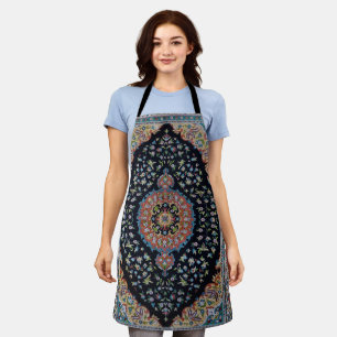 Tablier Tapis Kilim Ancien Oriental Bleu Beau