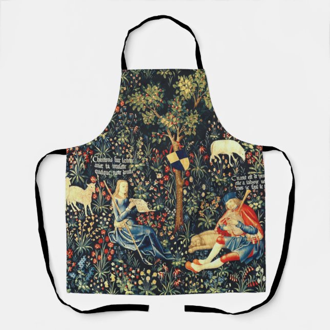Tablier Tapisserie de la Renaissance médiévale Bergers et  (Recto)