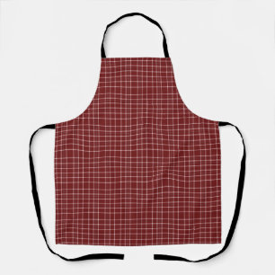 Tablier Tartan blanc et marron fin