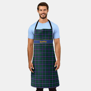 Tablier Tartan bleu-vert sans texte