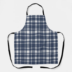 Tablier Tartan classique Motif-marine et blanc