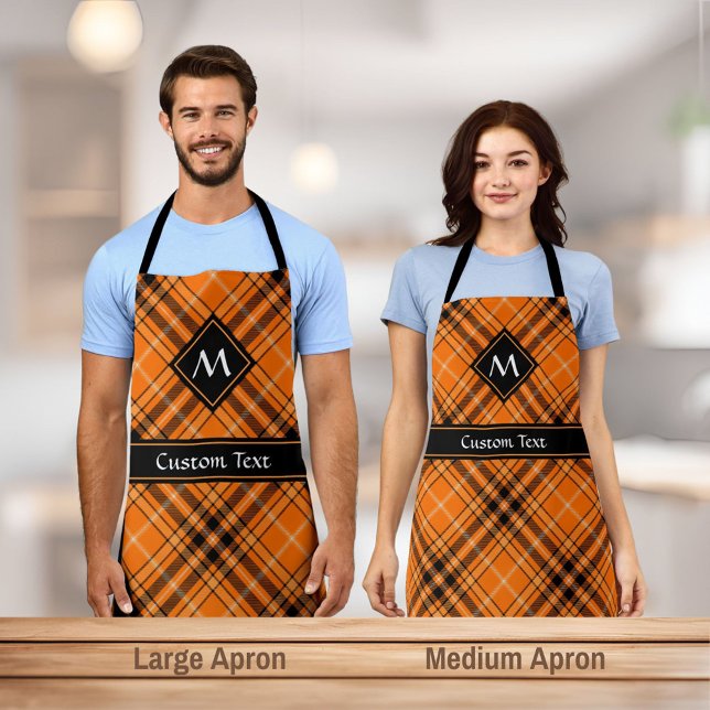 Tablier Tartan orange d'Halloween (Créateur téléchargé)