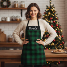 Tartan plat de buffle vert et noir personnalisé