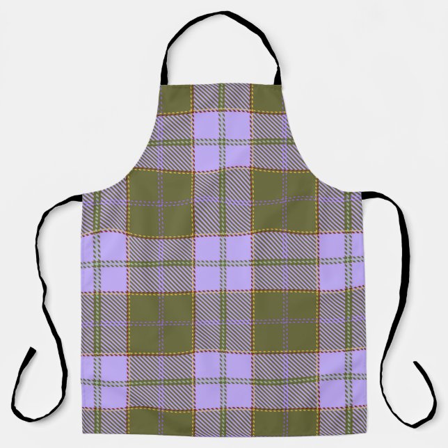 Tablier Tartan vert et violet Plaid écossais sans fil Pa (Recto)