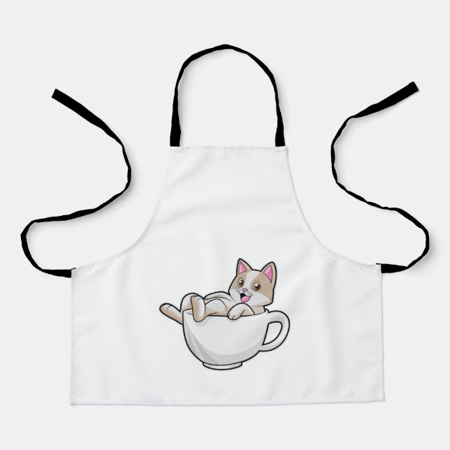 Tablier Tasse de thé de chat (Recto)