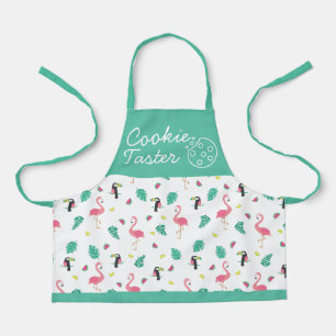 Tablier Taster tropical feuilles rose flamingo enfants
