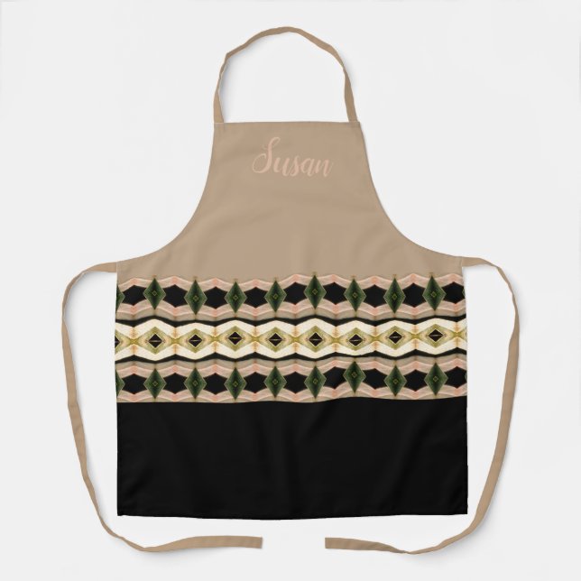 Tablier Taupe Rosy Rose Et Noir (Recto)