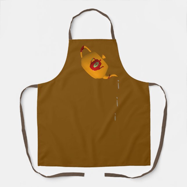 Tablier Téière marron Dégoutte dégoutte double (Recto)