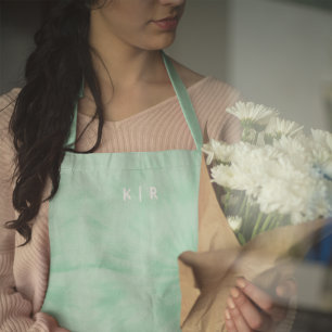Tablier Teint   Pastel Mint Green Monogram Apron