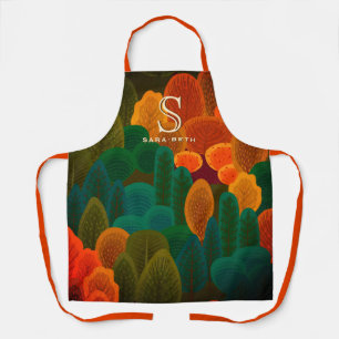 Tablier Tendance Automne Forêt Moderne Botanique AVEC INIT