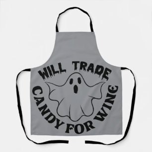 Tablier Tendance Halloween Boo Ghost Quote Tout-en-un Impr