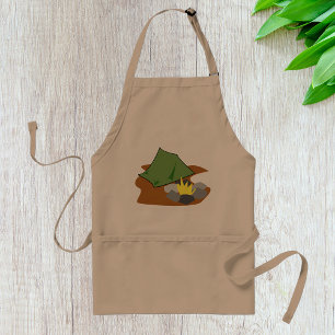 Tablier Tente de camping et feu de camp Aventure en plein 