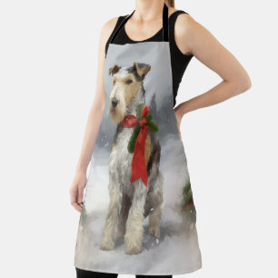 Tablier Terrier Wirefox Chien dans la neige Noël
