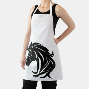 Tablier Tête de magnifique cheval noir  
