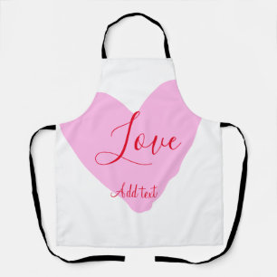 Tablier texte de la Saint-Valentin amour cœur rose rouge n