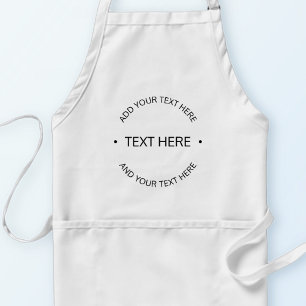 Tablier Texte modifiable simple et moderne Blanc et noir