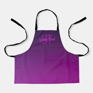 Tablier Texte monogramme modifiable moderne & Ombre violet