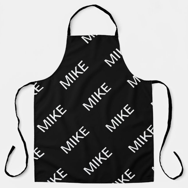 Tablier Texte personnalisable | Bold Modern Black & White (Recto)