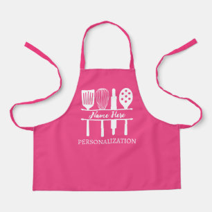 Tablier Texte personnalisé Cuisine Monogramme BBQ Chef Cui