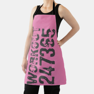 Tablier Texte usé et rayé Workout 247365 rose