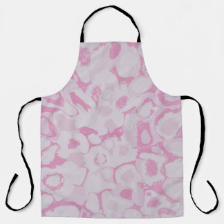 Tablier textile floral rose et blanc