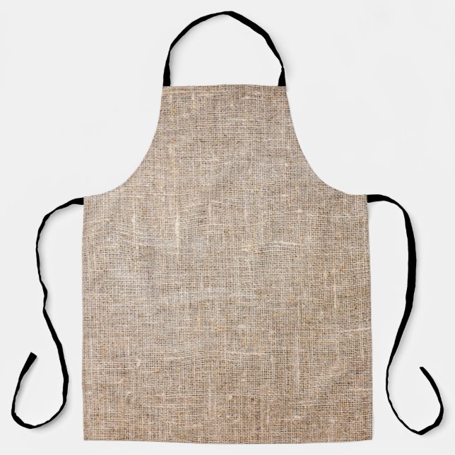 Tablier Textile jute texture tissu brun (Recto)