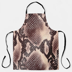 Tablier texture Brown en cuir de serpent