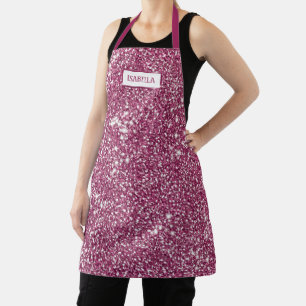 Tablier Texture de scintillement rose faux avec nom person