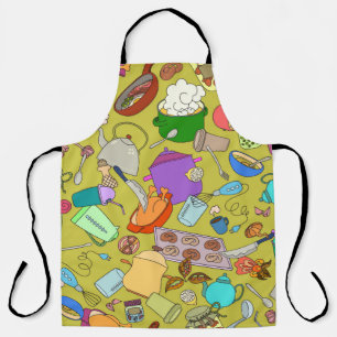 Tablier Texture transparente. Doodles dessinés à la main