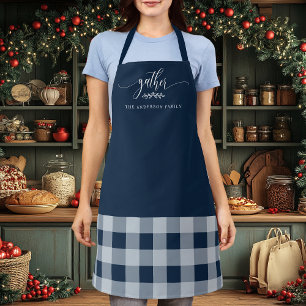 Tablier Thankgiving Gather Fall Navy & White Plaid