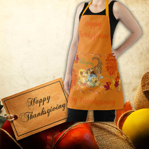 Tablier Thanksgiving Friendsgiving Automne sur orange  