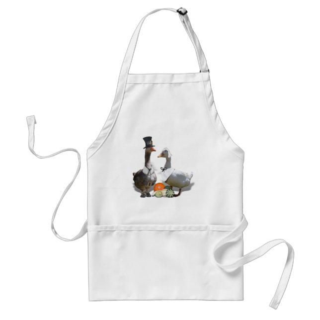 Tablier Thanksgiving Pilgrim Canard Couple (Devant)