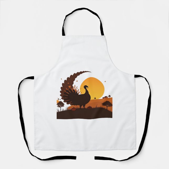 Tablier Thanksgiving Turquie Silhouette - Sunset Harvest S (Recto)