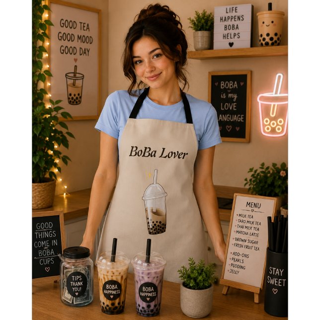Tablier thé aux perles bubble tea (Créateur téléchargé)