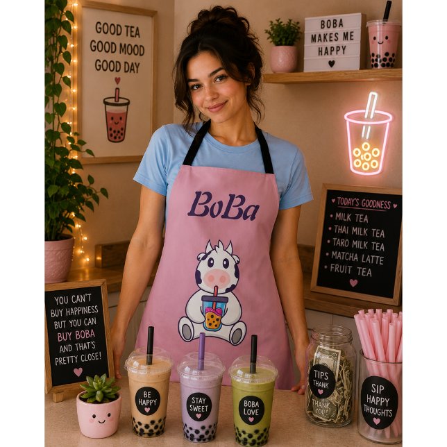 Tablier thé aux perles bubble tea (Créateur téléchargé)