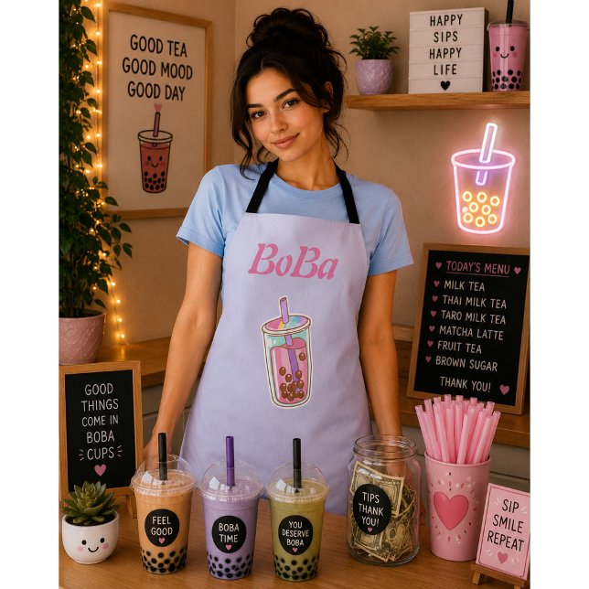 Tablier thé aux perles bubble tea  (Créateur téléchargé)