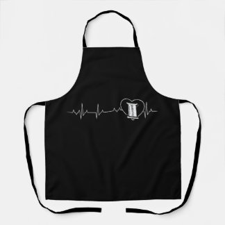 Tablier Thé Embroidery Heartbeat