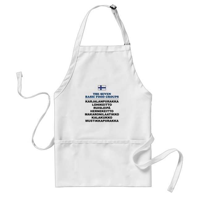 Tablier The Seven Basic Food Groups Funny Finnish Apron (Devant)