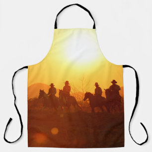Tablier The silhouette of rider as cowboy outfit costume w