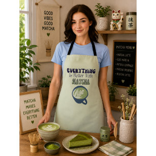 Tablier Thé vert matcha, Tout est meilleur avec du matcha
