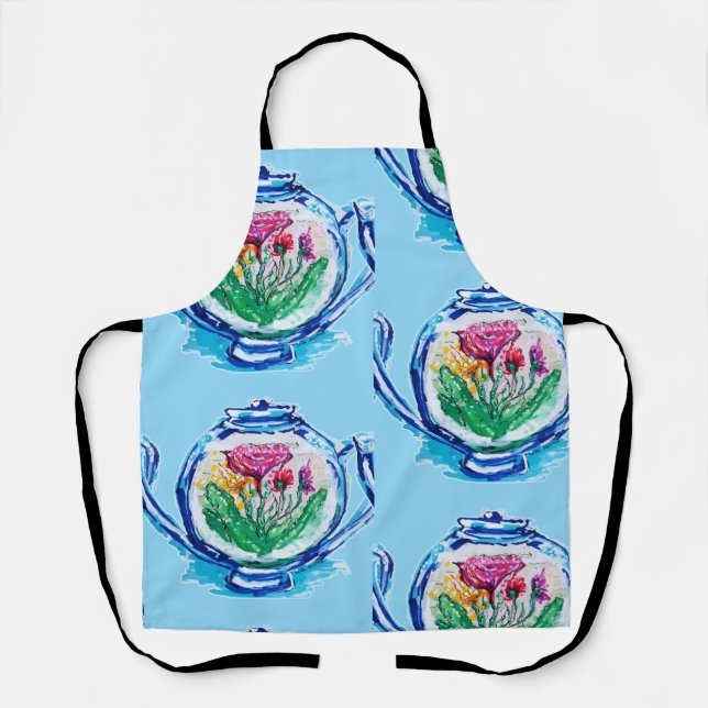 Tablier Théière à fleurs (Recto)