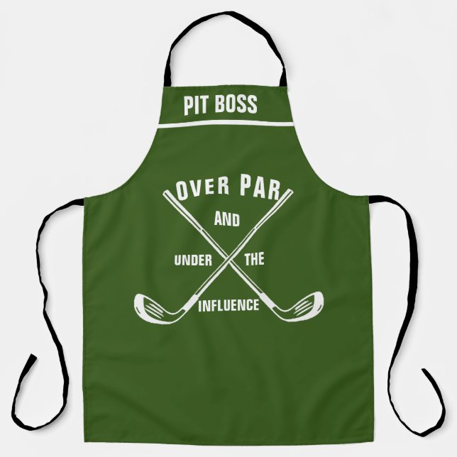 Tablier Thème De Golf Personnalisé Apron, Amusant Au-Dessu (Recto)